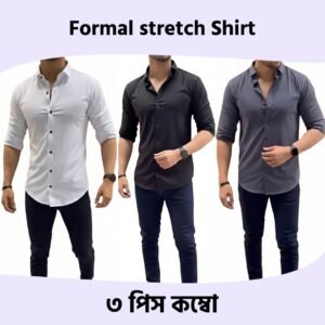 White+Black+Ash stretch Shirt 3_Pcs Combo